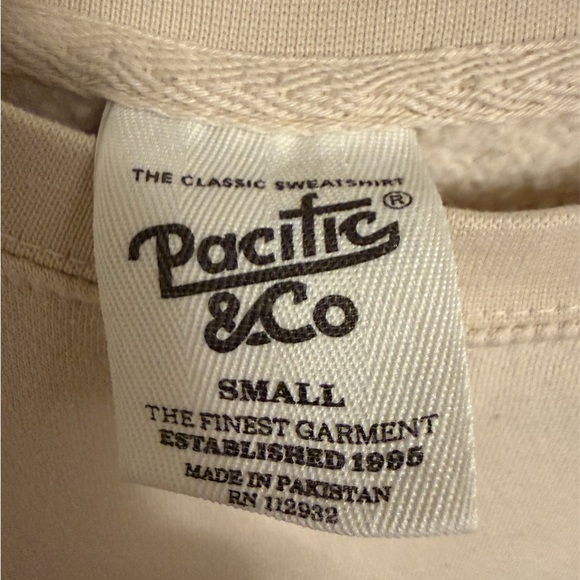 Pacifica Tan Crewneck Sweater with Navy Panama City Beach Print - Picture 3 of 3